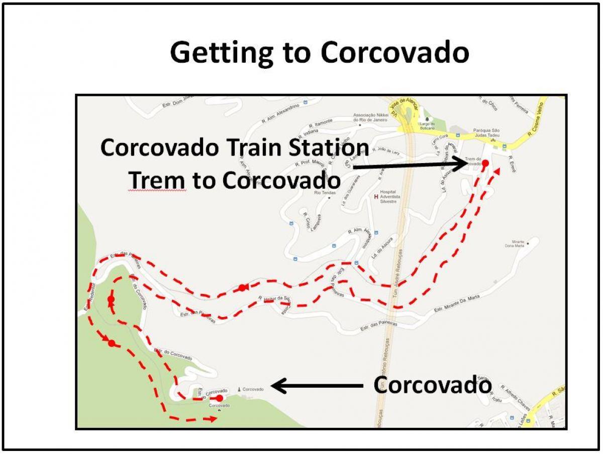 Mapa de Corcovado, tren