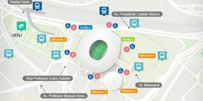 Mapa do estadio do Maracanã accès