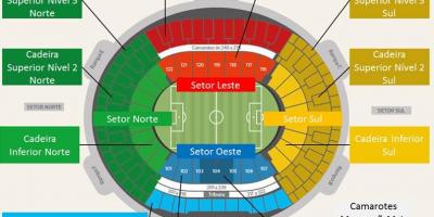 Mapa do estadio do Maracanã secteurs