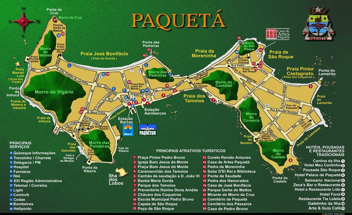 Mapa da Illa de Paquetá