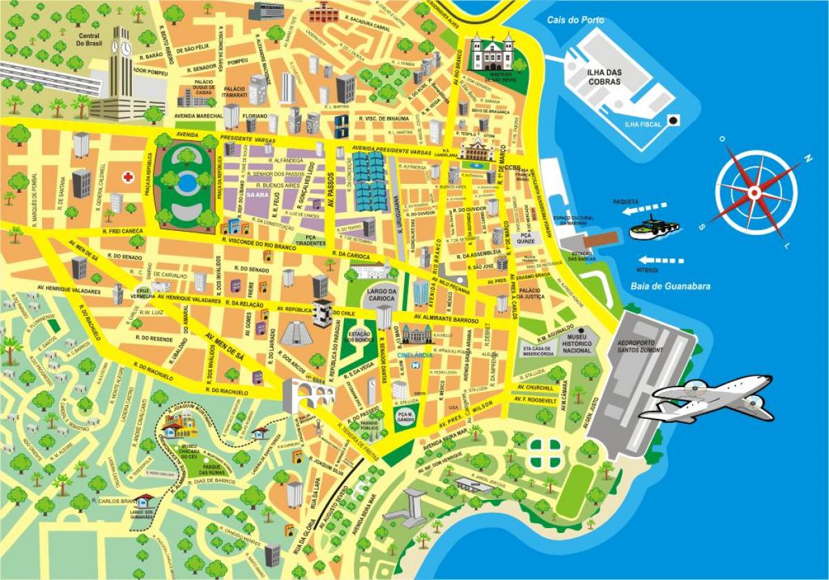 Mapa de atraccións Río de Janeiro