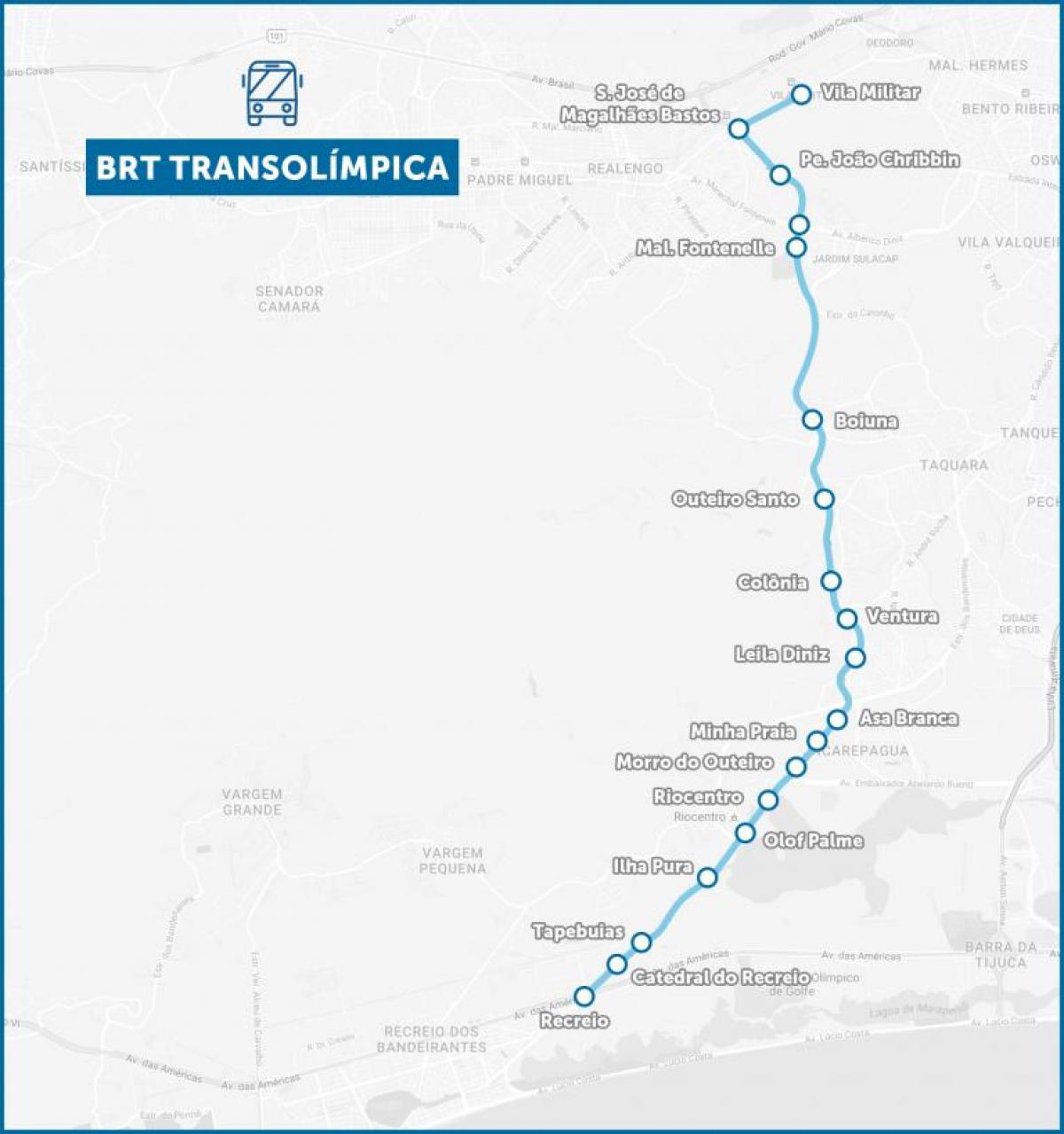 Mapa de BRT TransOlimpica
