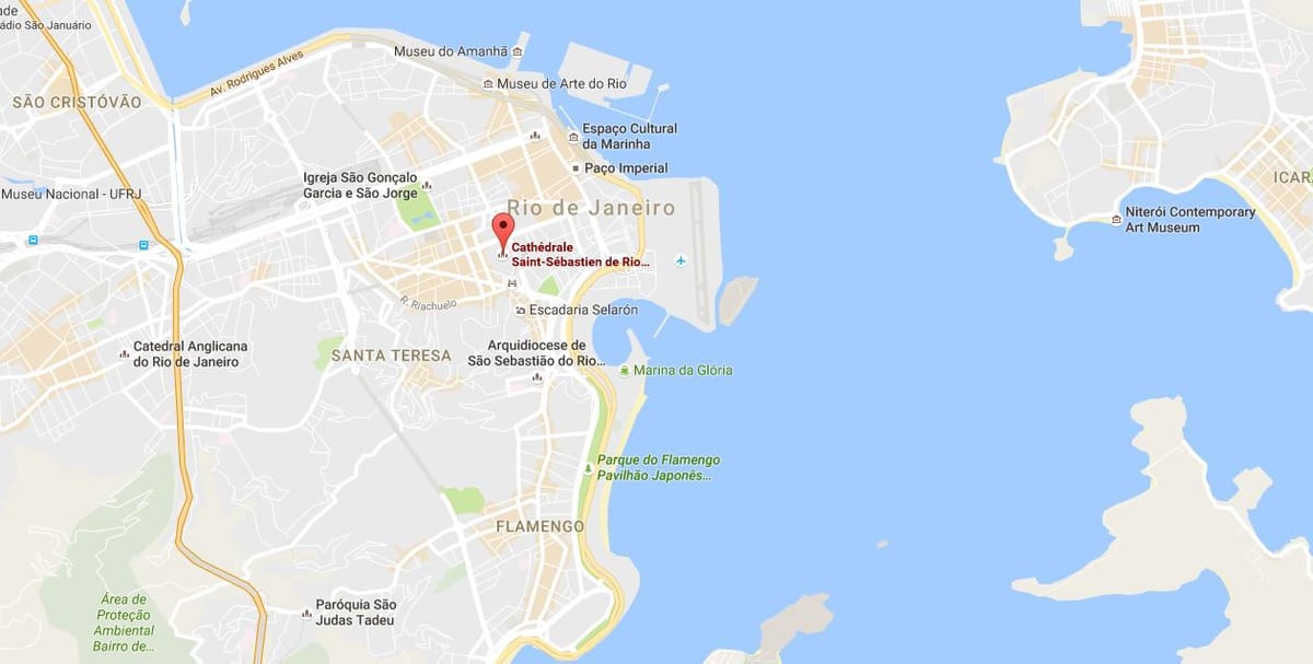 Mapa da rexión Metropolitana de Catedral de San Sebastián