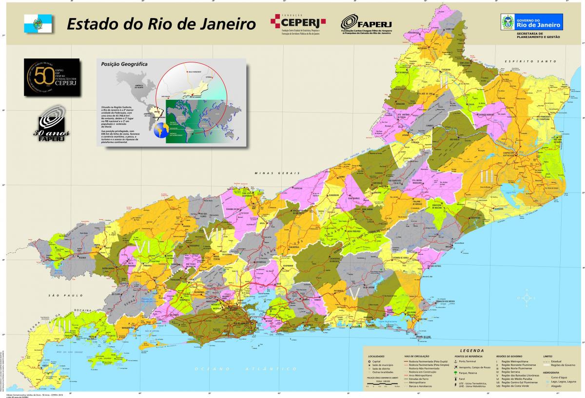 Mapa dos concellos en Río de Janeiro