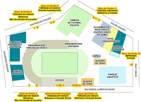 Mapa de estadio de San Januário