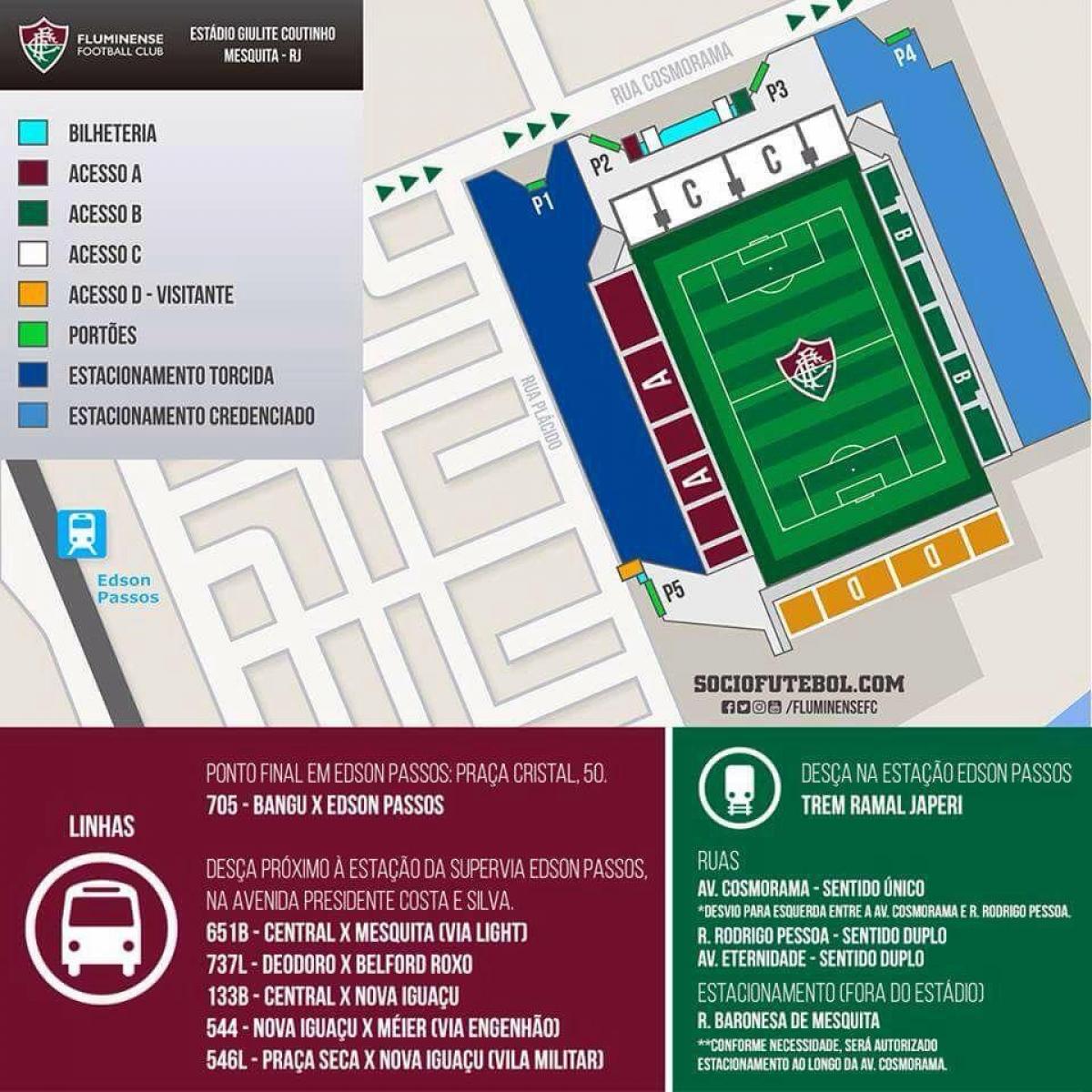 Mapa do estadio Giulite Coutinho