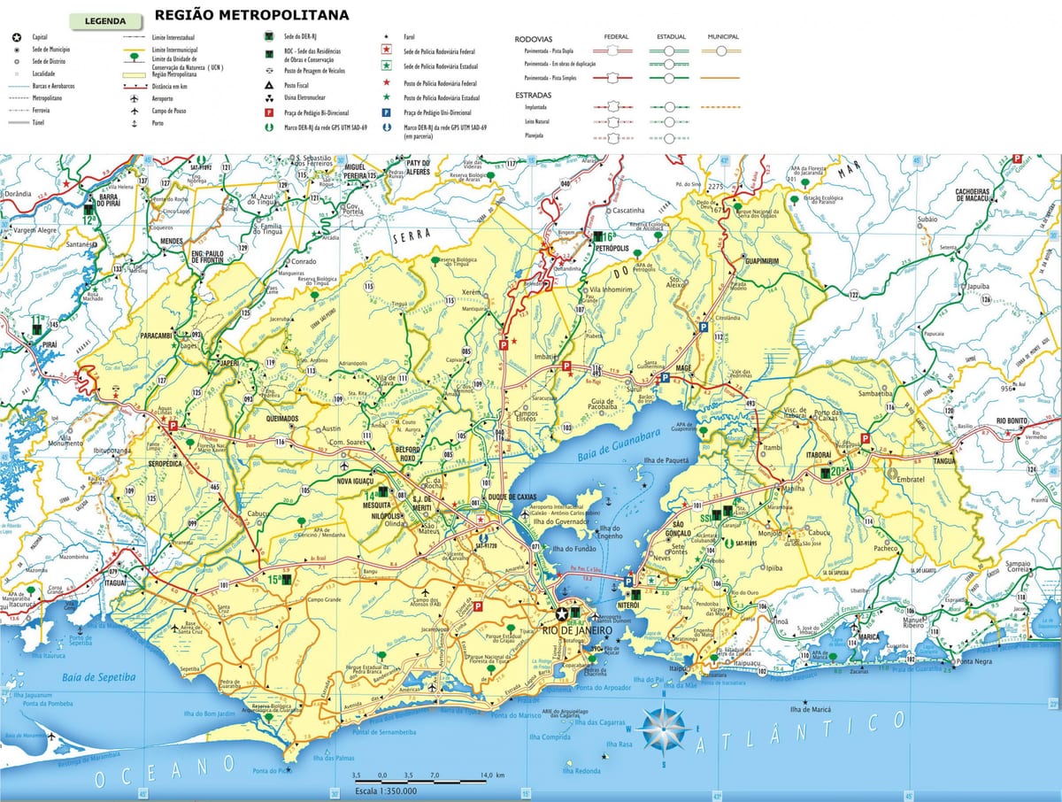 Mapa de estradas de Río de Janeiro