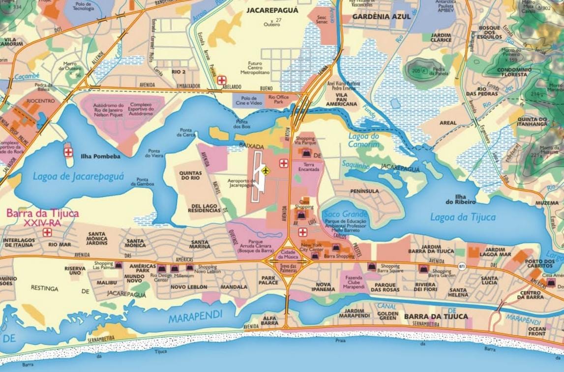 Mapa de Jacarepaguá aeroporto
