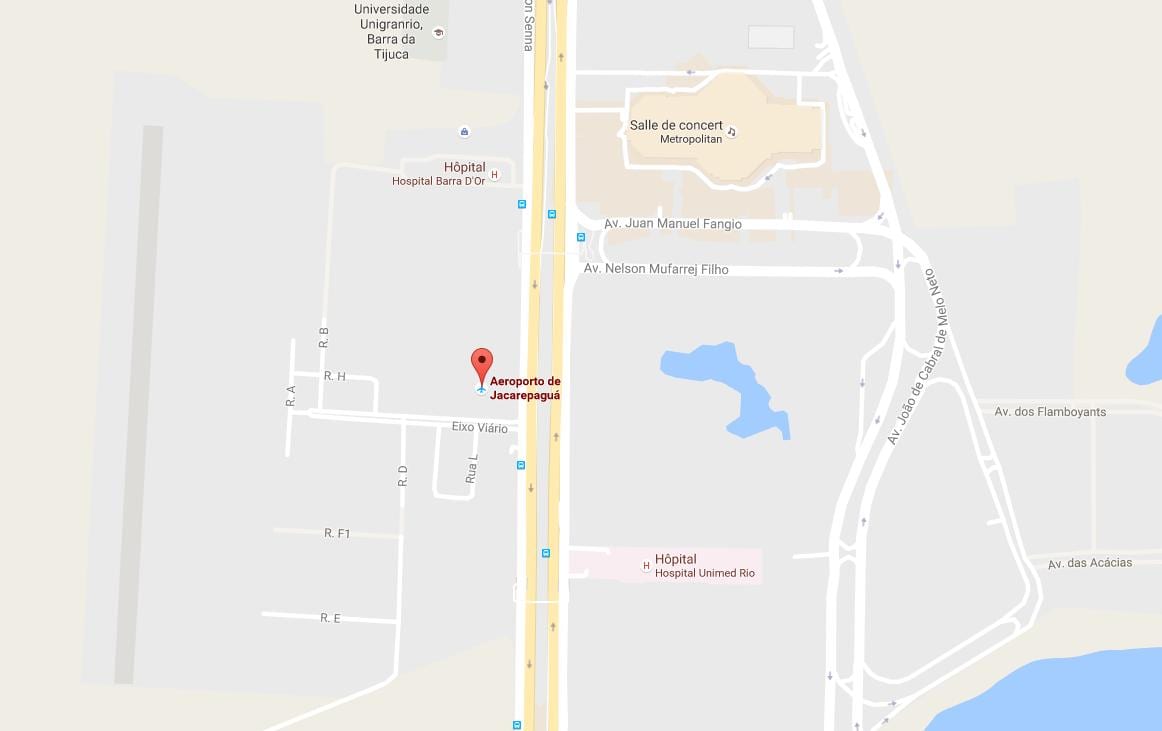 Mapa de Jacarepaguá-Roberto Marinho aeroporto