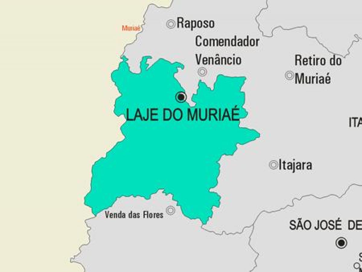 Mapa de Laje facer Muriaé concello