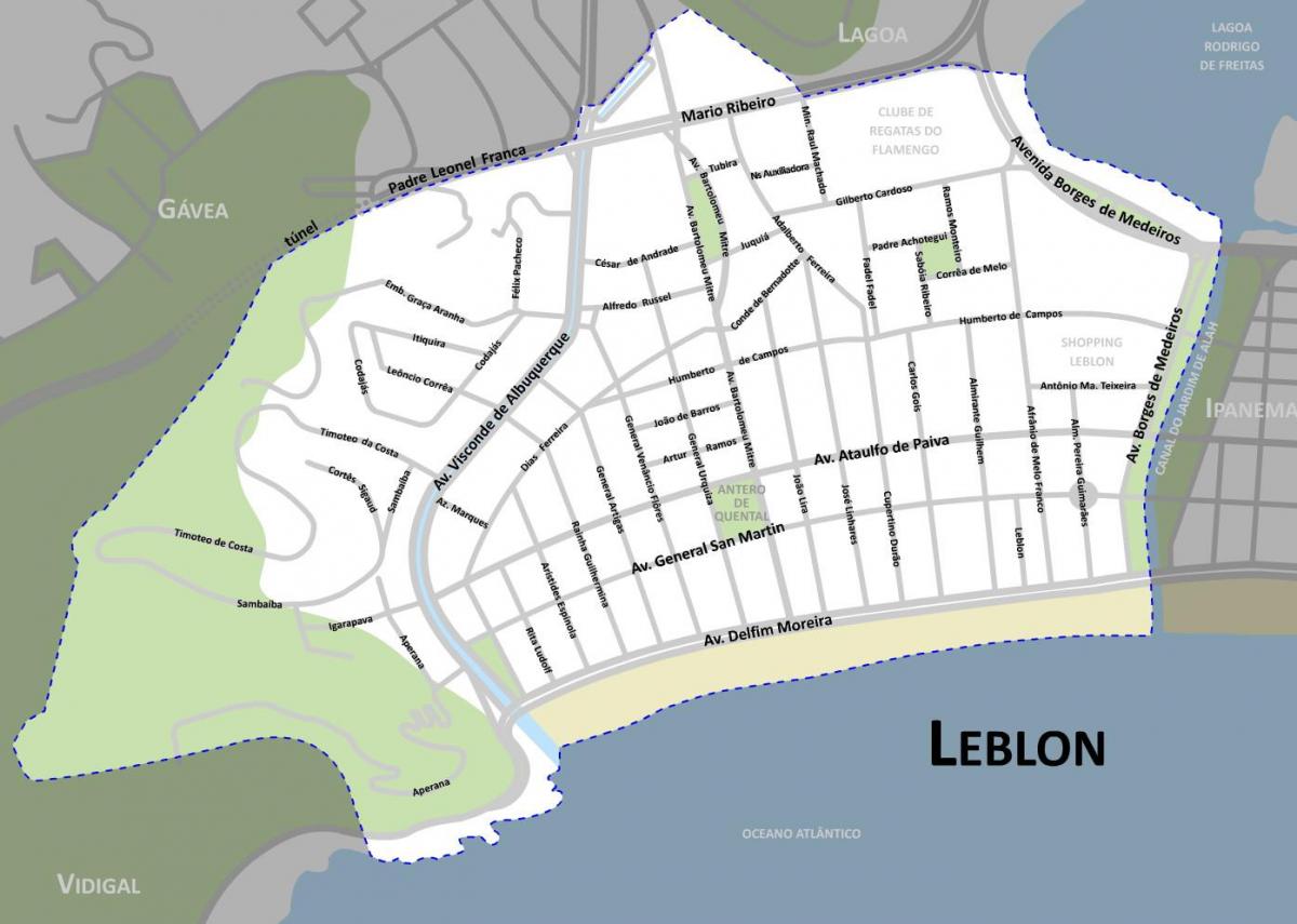 Mapa de Leblon praia