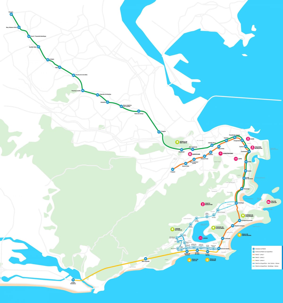 Mapa de metro Río de Janeiro
