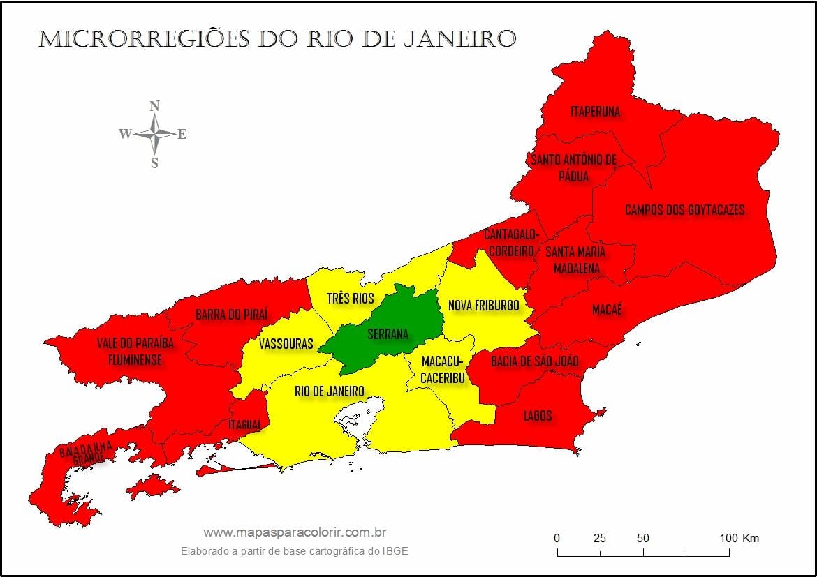 Mapa de micro-rexións Río de Janeiro