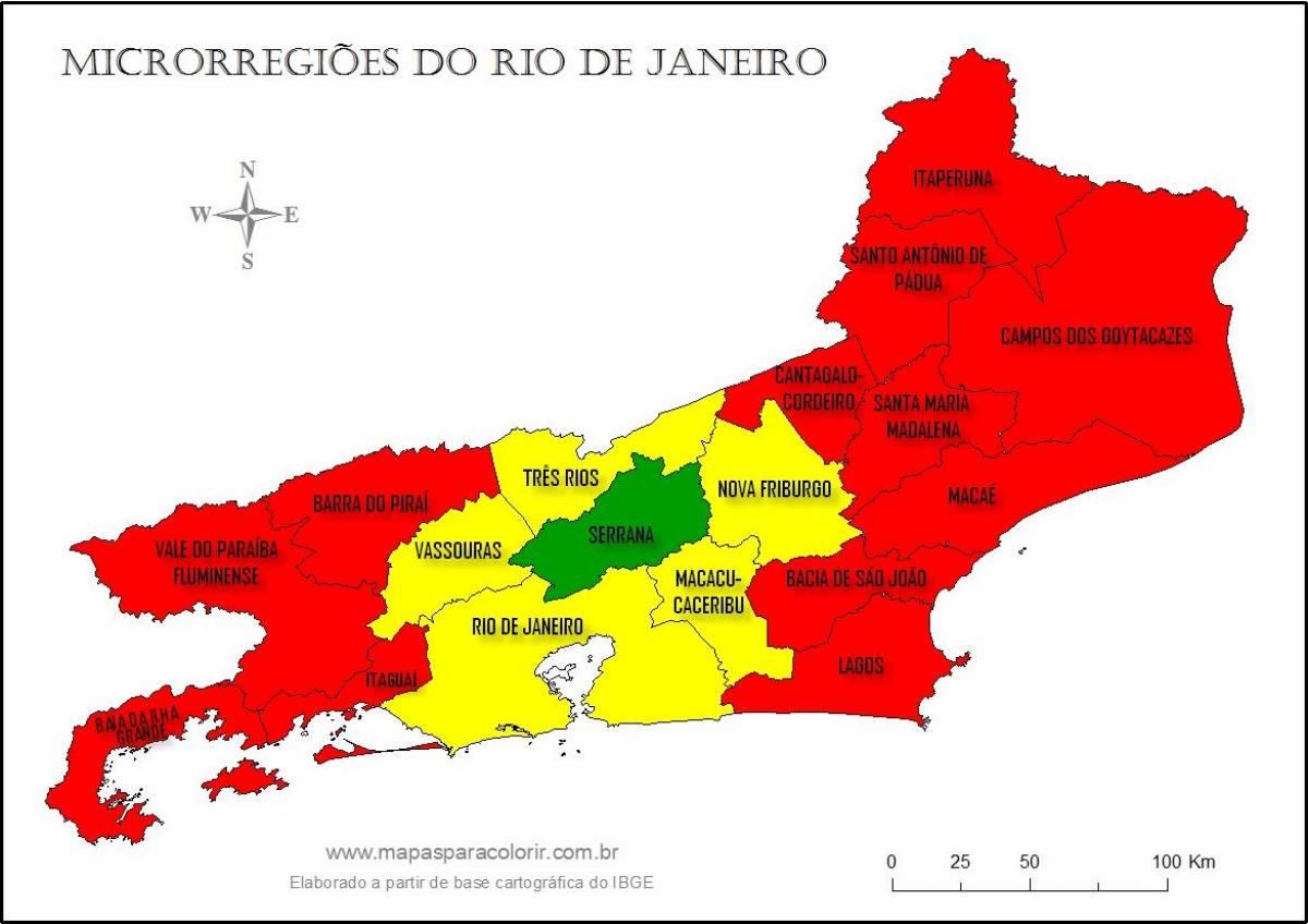 Mapa de micro-rexións Río de Janeiro