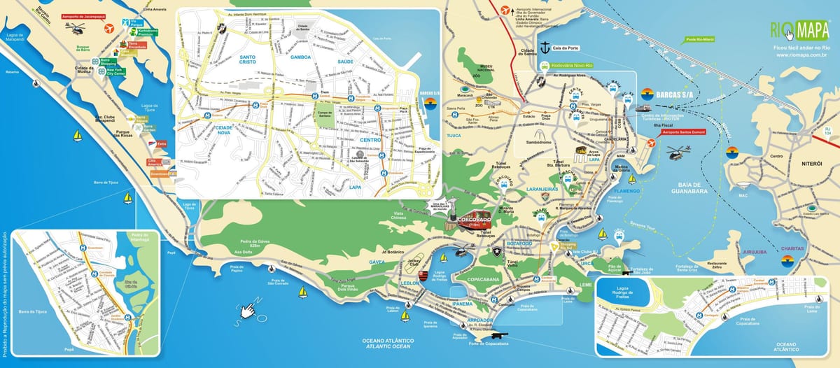 Mapa dos monumentos Río de Janeiro