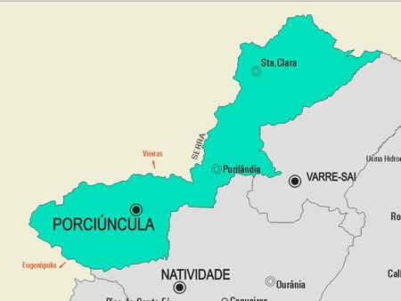 Mapa de Porciúncula concello