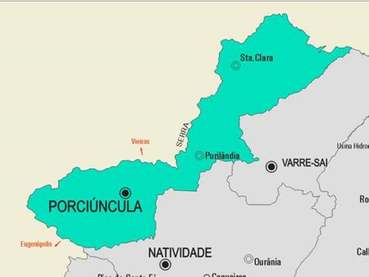 Mapa de Porciúncula concello