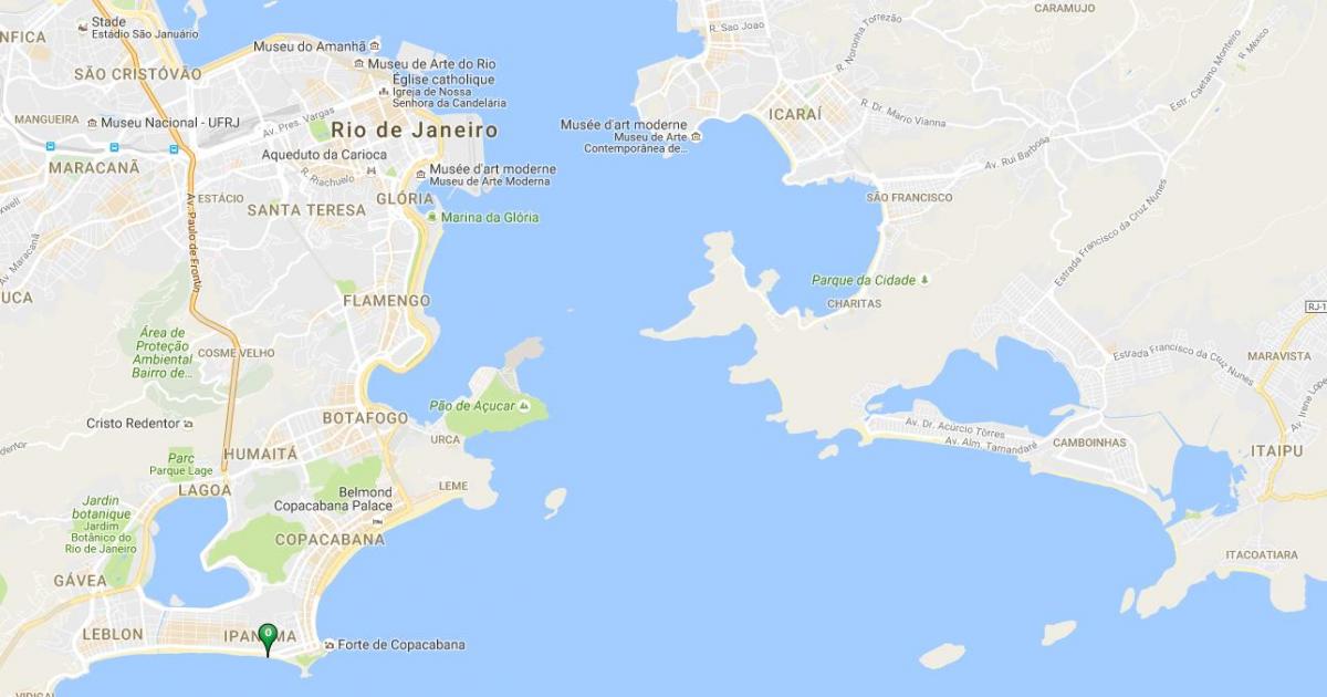Mapa da praia de Ipanema