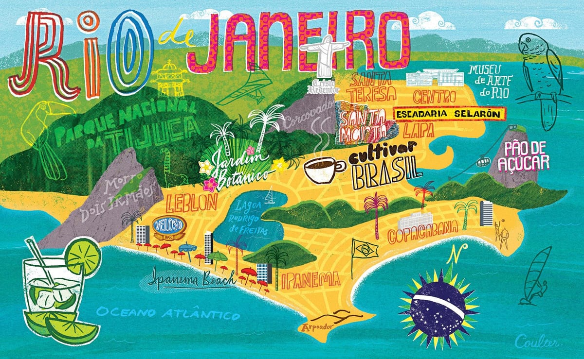 Mapa de Río de Janeiro fondo