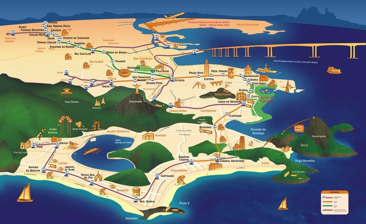 Mapa dos monumentos Río