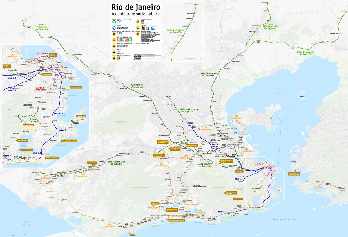 Mapa de Río de Janeiro de transporte