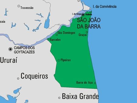 Mapa de São João da Barra concello