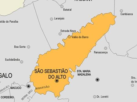 Mapa de São Sebastião facer Alto concello