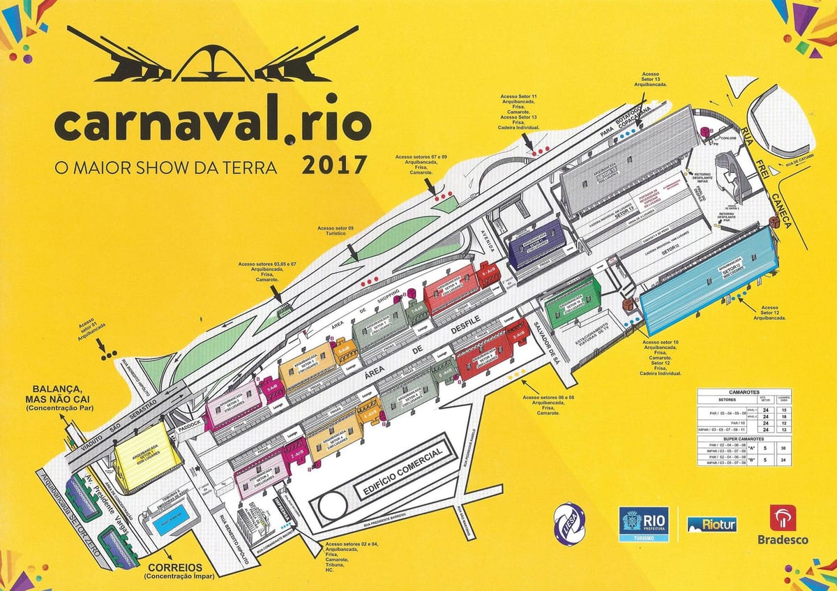 Mapa de Sambodrome Marquês de Sapucaí