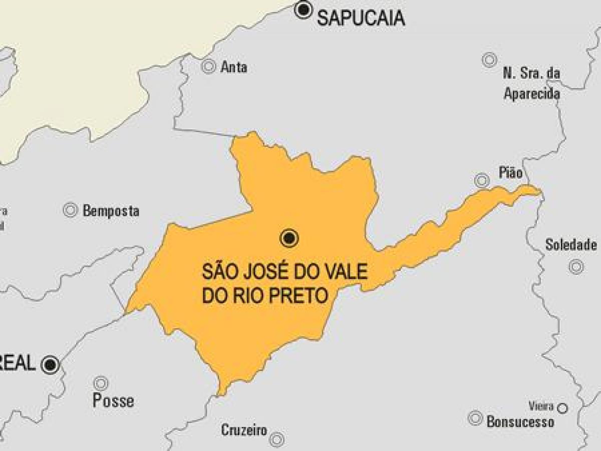 Mapa de São José facer Vale do Rio Preto concello