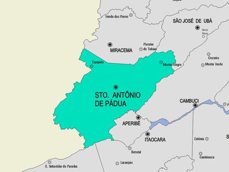 Mapa de Santo Antonio de Pádua concello