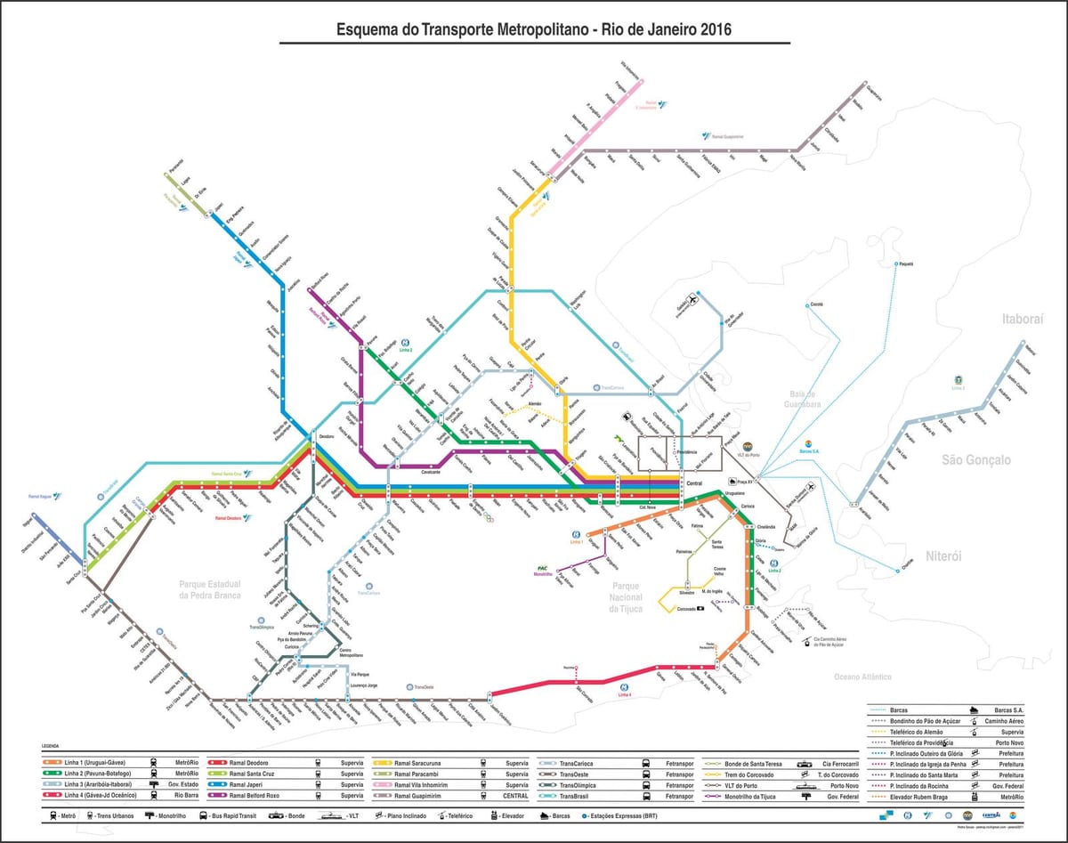 Mapa de teleférico de Providencia