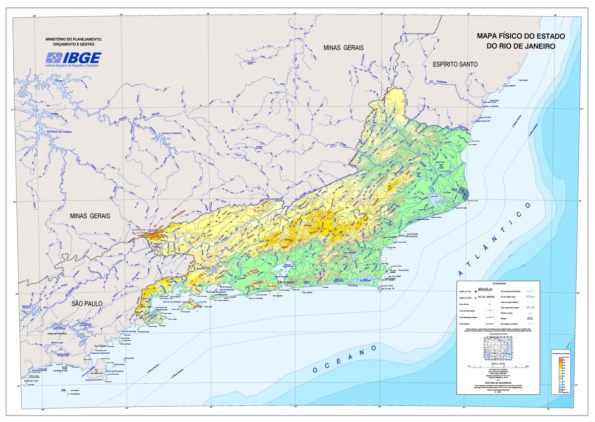 Mapa topográfico de Río de Janeiro
