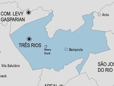 Mapa de Três Rios concello