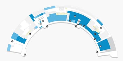 Mapa do aeroporto Galeão Terminal 1 Nivel 2