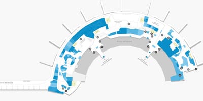 Mapa do aeroporto Galeão Terminal 2 Nivel 1
