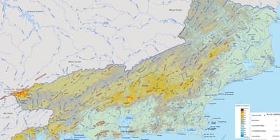Mapa de alivio do estado de Río de Janeiro