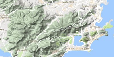 Mapa de alivio do Río de Xaneiro