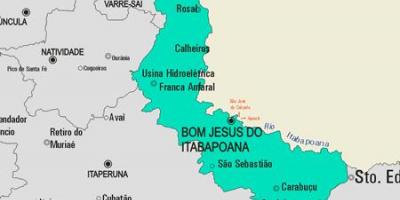 Mapa do Bo Xesús facer Itabapoana concello