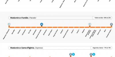 Mapa de BRT TransCarioca - Estacións
