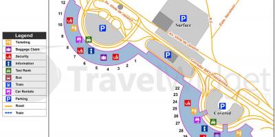 Mapa de Galeão terminal do aeroporto