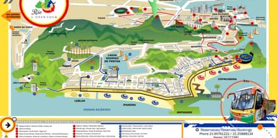 Mapa de Hop on Hop off Río de janeiro