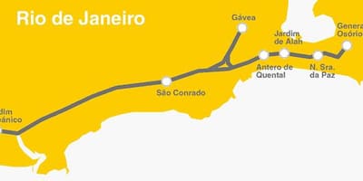 Mapa de Río de Janeiro metro - Liña 4
