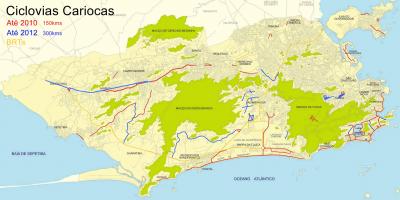 Mapa de rutas en bicicleta de Río de Janeiro