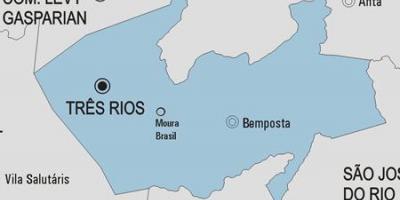 Mapa de Três Rios concello